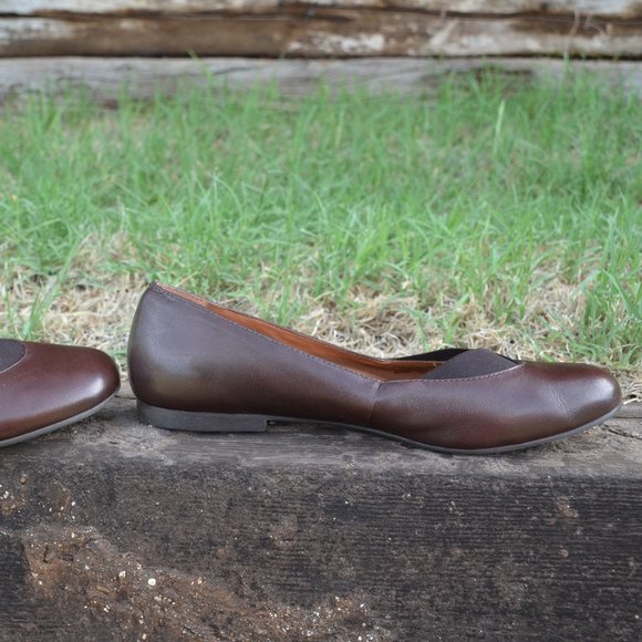Nurture Leather Ballet Flats Comfort Slip Ons Flats Brown Arch Support 8 M - Picture 8 of 10